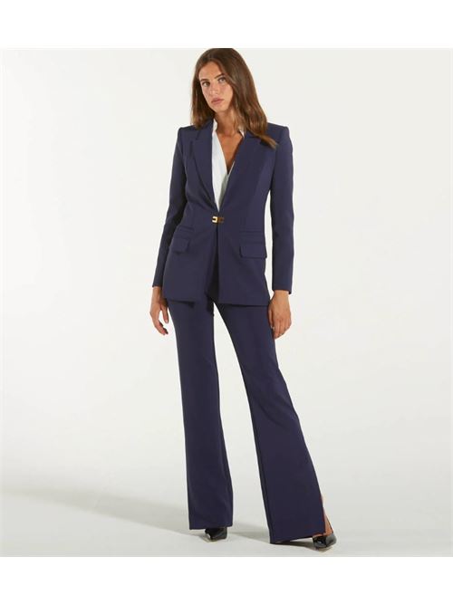 Double stretch crêpe suit with straight jacket and palazzo trousers ELISABETTA FRANCHI | TP00146E2.B75